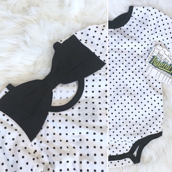 NWT back🎀 detail polka dot onesie - Picture 1 of 5